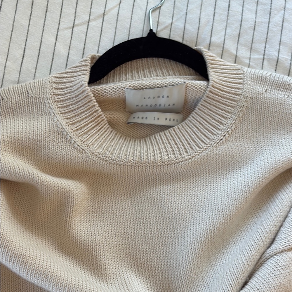 Simple crewneck sweater in natural (size 1)